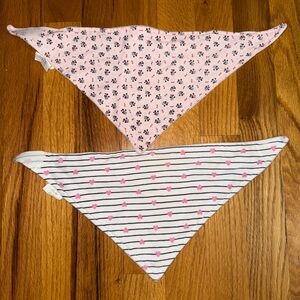 Little Me Brand Pink and White Bandana Bib Set